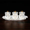 Chinese ceramic Guanyin water supply cup, three supply cups, Buddha cup offering ornaments feng shui  Buddhism