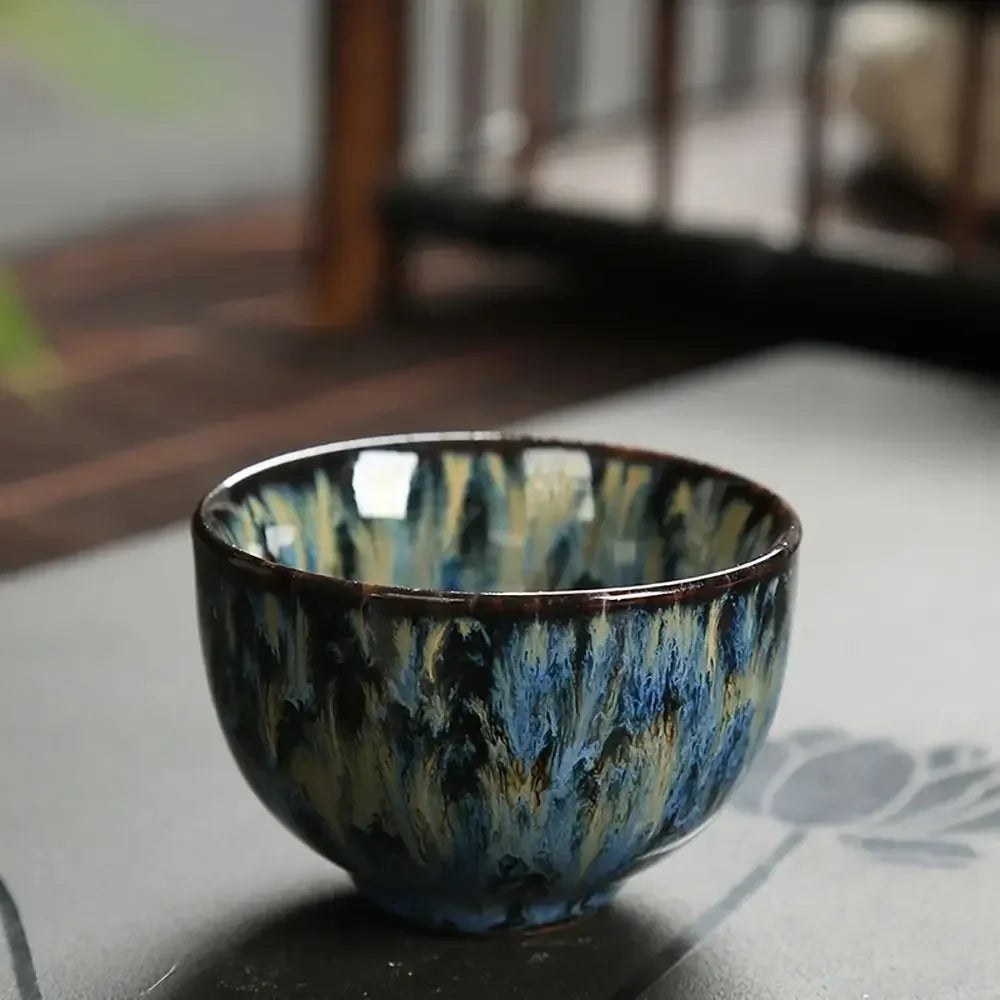 Creative Kung Fu Ceramic Teacup Kiln Transformation Japanese Style Water Cup Retro Porcelain Art Tea Bowl Drinkware