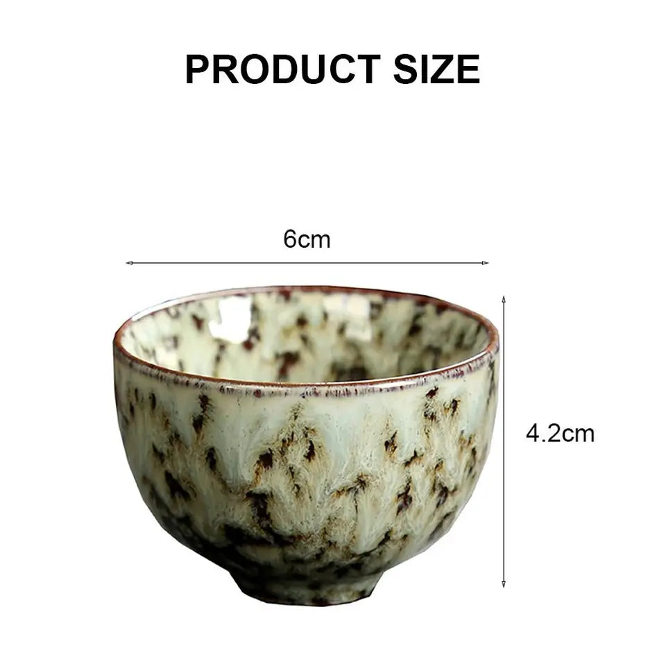 Creative Kung Fu Ceramic Teacup Kiln Transformation Japanese Style Water Cup Retro Porcelain Art Tea Bowl Drinkware