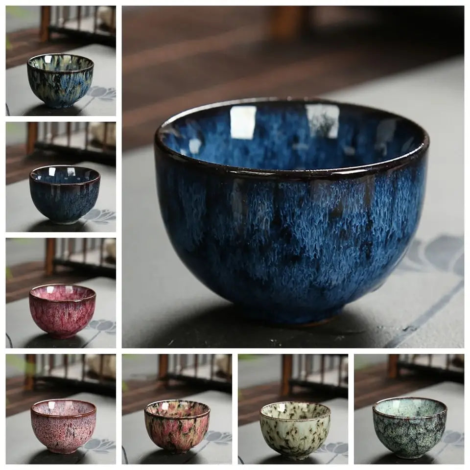 Creative Kung Fu Ceramic Teacup Kiln Transformation Japanese Style Water Cup Retro Porcelain Art Tea Bowl Drinkware