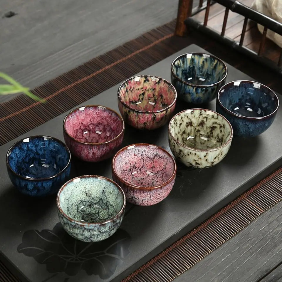 Creative Kung Fu Ceramic Teacup Kiln Transformation Japanese Style Water Cup Retro Porcelain Art Tea Bowl Drinkware