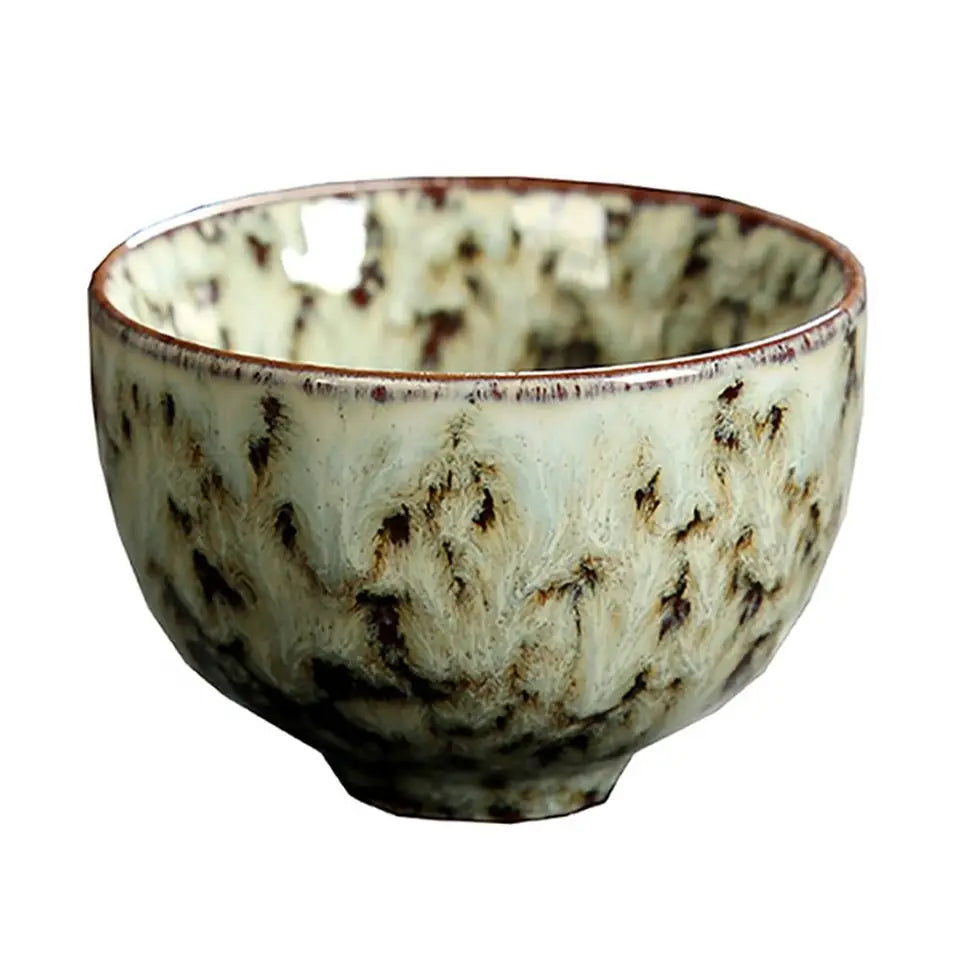 Creative Kung Fu Ceramic Teacup Kiln Transformation Japanese Style Water Cup Retro Porcelain Art Tea Bowl Drinkware